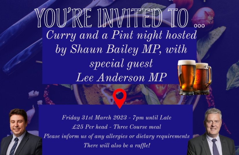 Shaun Bailey MP Curry Night