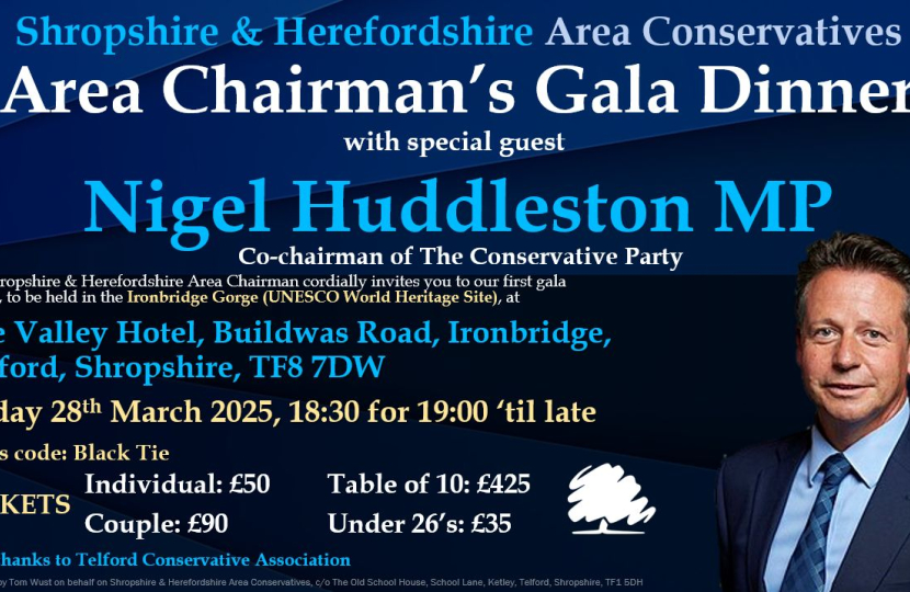 Invitation in blues with Nigel Huddleston MP headshot.